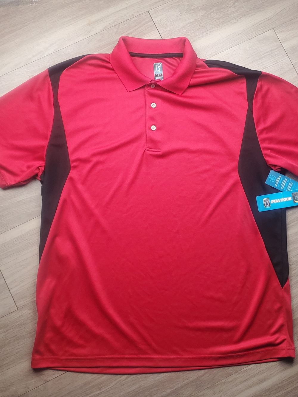 PGA TOUR Performance Golf Polo Shirt XL Magenta Black NWT